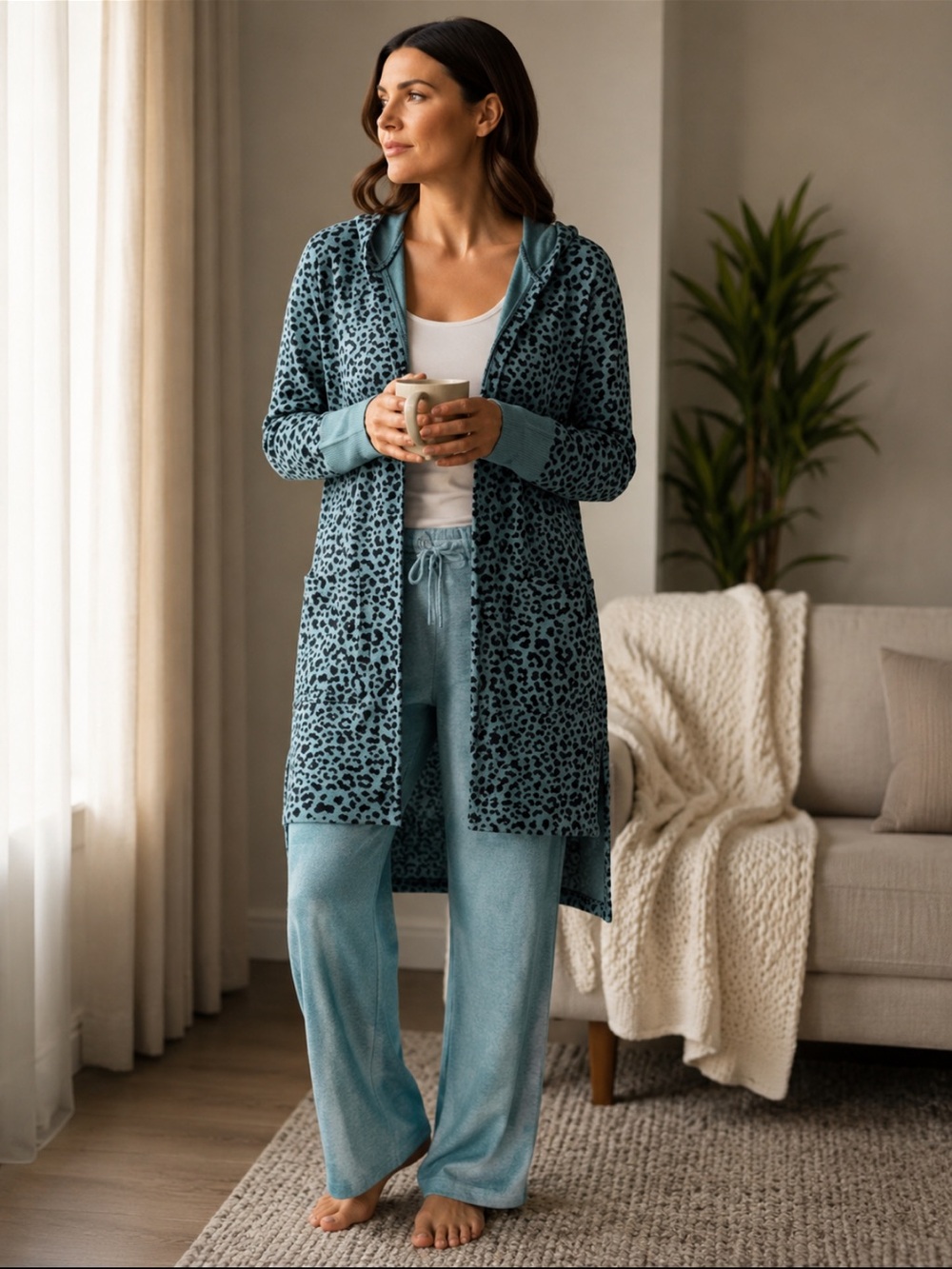 Theo & Spence hooded Open Front Cardigan